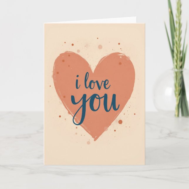Tarjeta de arte de corazón Iloveyou (Anverso)