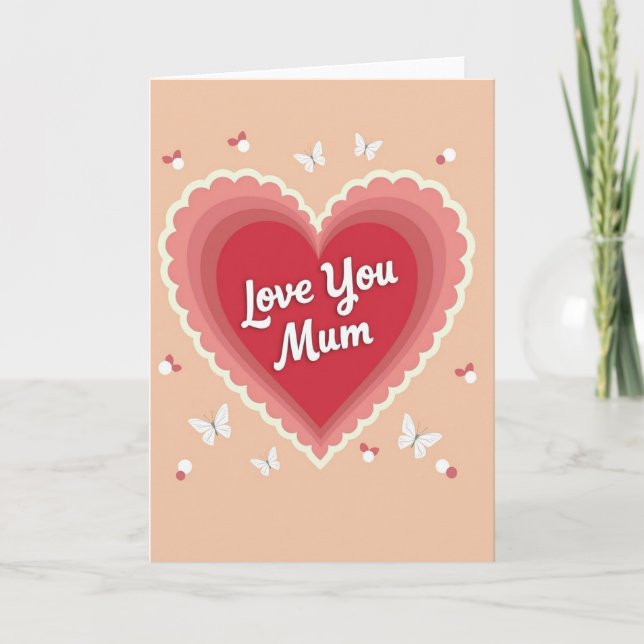 Tarjeta de Arte de Corazón para Mamá (Anverso)