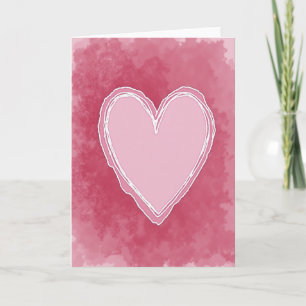 Tarjeta de arte de corazón romántico rosa