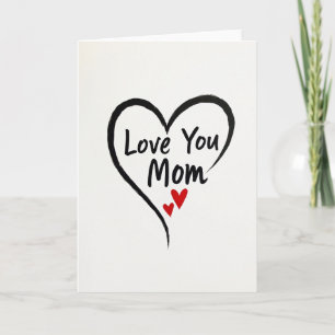Tarjeta de Arte de Corazón Te Amo Mamá