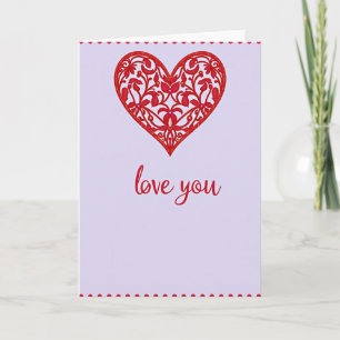 Tarjeta de Arte de Corazones Enredaderas Te Amo