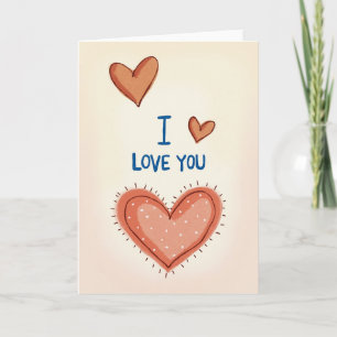 Tarjeta de Arte de Corazones Te Amo