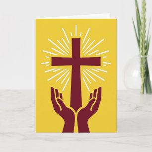 Tarjeta de arte de cruz de luz sagrada