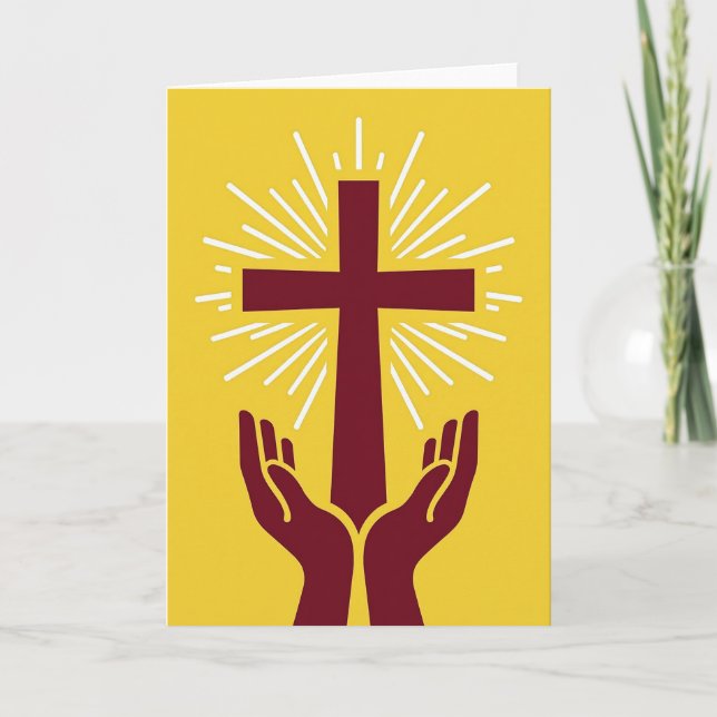 Tarjeta de arte de cruz de luz sagrada (Anverso)