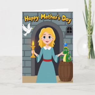 Tarjeta de arte de cuento de madre amorosa