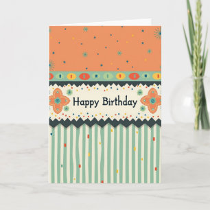 Tarjeta de arte de cumpleaños con confeti