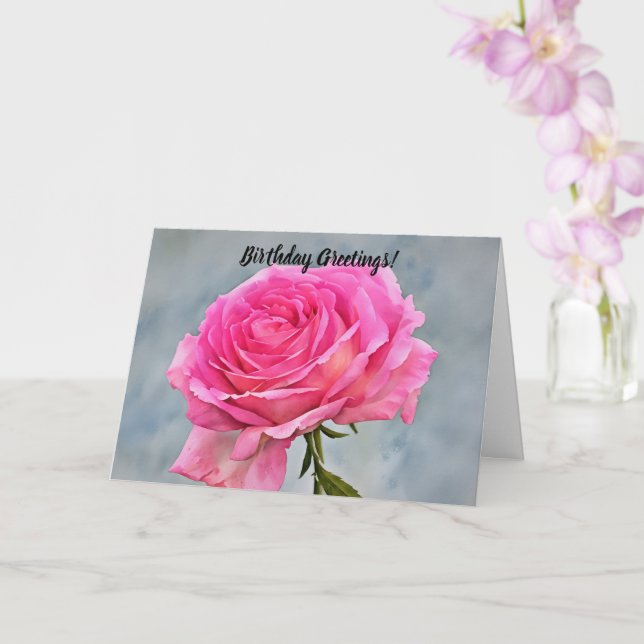 Tarjeta de arte de cumpleaños con rosa brillante d (Orquídea)