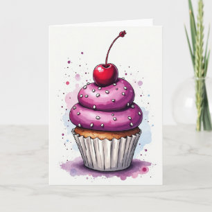 Tarjeta de Arte de Cupcake Dulce