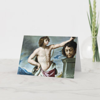 Tarjeta de arte de David con la cabeza de Goliat