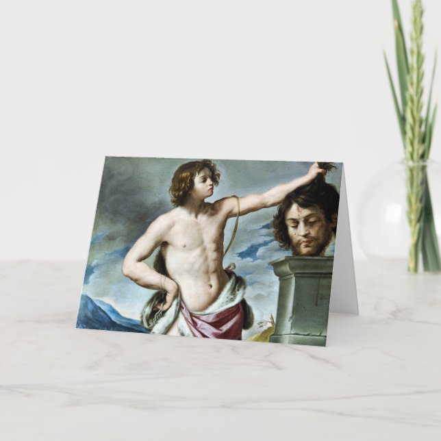 Tarjeta de arte de David con la cabeza de Goliat (Anverso)