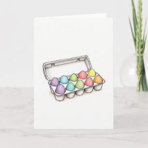 Tarjeta de arte de diez huevos coloridos