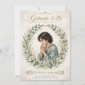 Tarjeta de Arte de Enós 5x7 - Génesis 4:26
