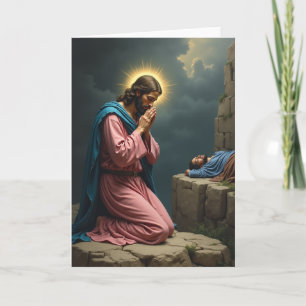 Tarjeta de Arte de Escena de Oración Sagrada