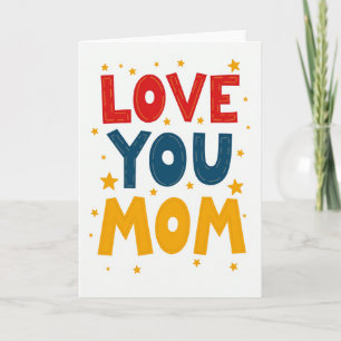 Tarjeta de Arte de Estrellas Te Amo Mamá