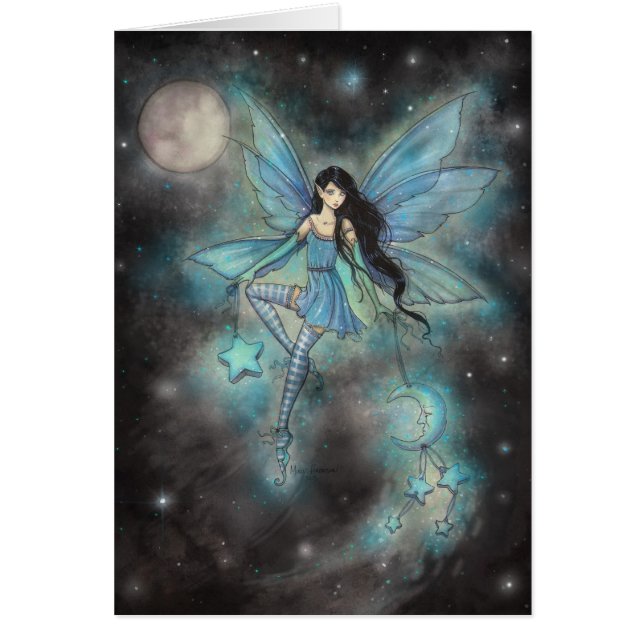Tarjeta de arte de fantasía de hadas azules de Mol (Frente)