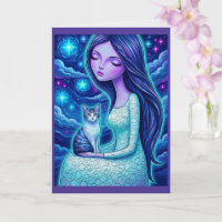 Tarjeta de arte de fantasía de la doncella de la l