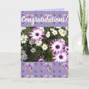 Tarjeta de arte de felicitación floral de flor de