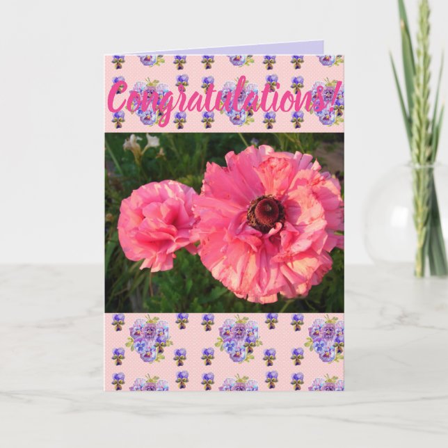 Tarjeta de arte de felicitaciones florales de marg (Anverso)