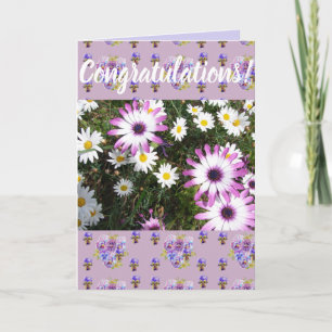 Tarjeta de arte de felicitaciones florales de marg
