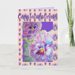 Tarjeta de arte de felicitaciones florales de marg