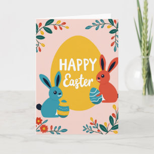 Tarjeta de arte de Feliz Pascua para amigos