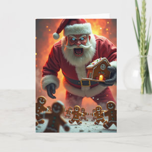 Tarjeta de Arte de Figura de Navidad Enojada