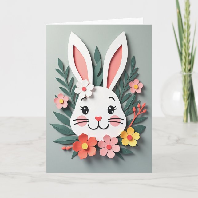 Tarjeta de Arte de Flor de Conejo (Anverso)