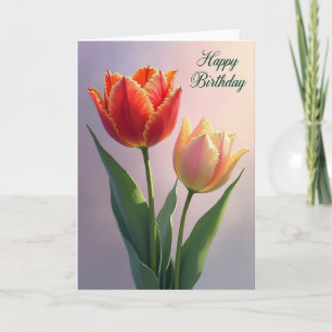 Tarjeta de arte de flor de cumpleaños