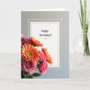 Tarjeta de Arte de Flor de Rayas