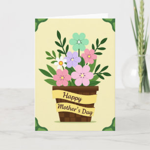 Tarjeta de Arte de Flor para el Día de la Madre El