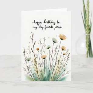 Tarjeta de arte de flor silvestre suave
