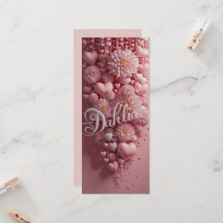 Tarjeta de arte de floración de dalia pastel con c