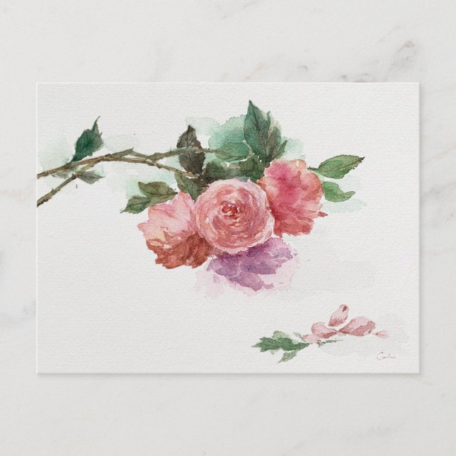 Tarjeta de arte de flores para Rosas de postales r (Anverso)