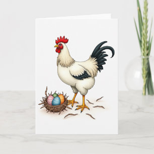 Tarjeta de Arte de Gallo y Huevos