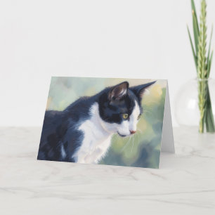 Tarjeta de arte de gato amante de gato esmoquin