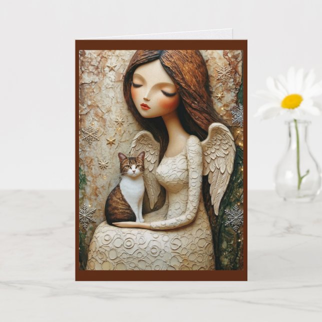 Tarjeta de arte de gato de Navidad caprichoso donc (Planta pequeña)