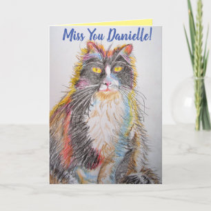 Tarjeta de arte de gato esmoquin dibujo de gatos l