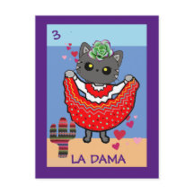 Tarjeta de arte de gato, la dama bailarina,