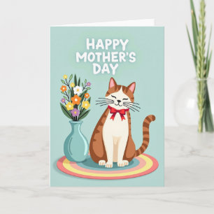 Tarjeta de arte de gato para el día de la madre