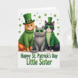 Tarjeta de arte de gatos del día de San Patricio