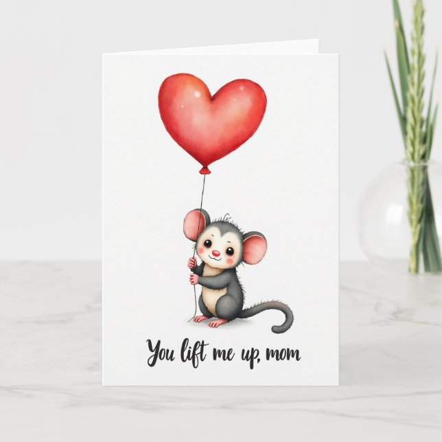 Tarjeta de Arte de Globos para Animar a Mamá (Anverso)