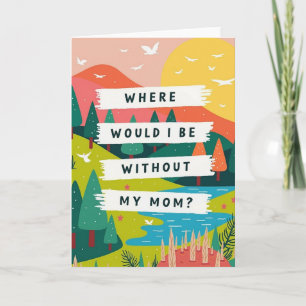 Tarjeta de arte de gratitud para mamá escénica