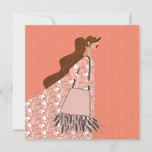 Tarjeta de arte de ilustración de Look Boho Verano