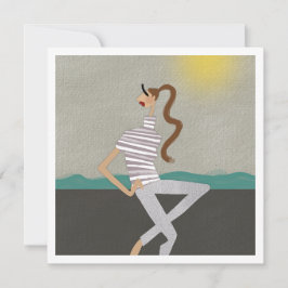 Tarjeta de Arte de Ilustración de Moda de Vacacion