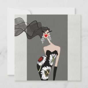 Tarjeta de Arte de Ilustración de Moda Elegancia R