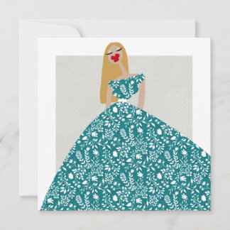 Tarjeta de arte de ilustración de moda glamurosa c