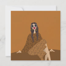 Tarjeta de arte de ilustración de moda minimalista