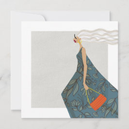 Tarjeta de arte de ilustración de mujer elegante a