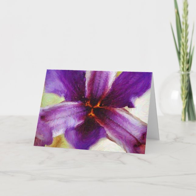 Tarjeta De Arte De Impresión Abstrata De Iris Púrp (Anverso)