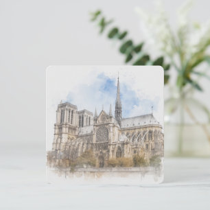Tarjeta de arte de la catedral de Notre Dame al ag